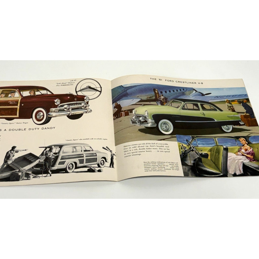 Vtg 1951 Ford Steps Ahead with 43 Features Sales Brochure Fordomatic Drive