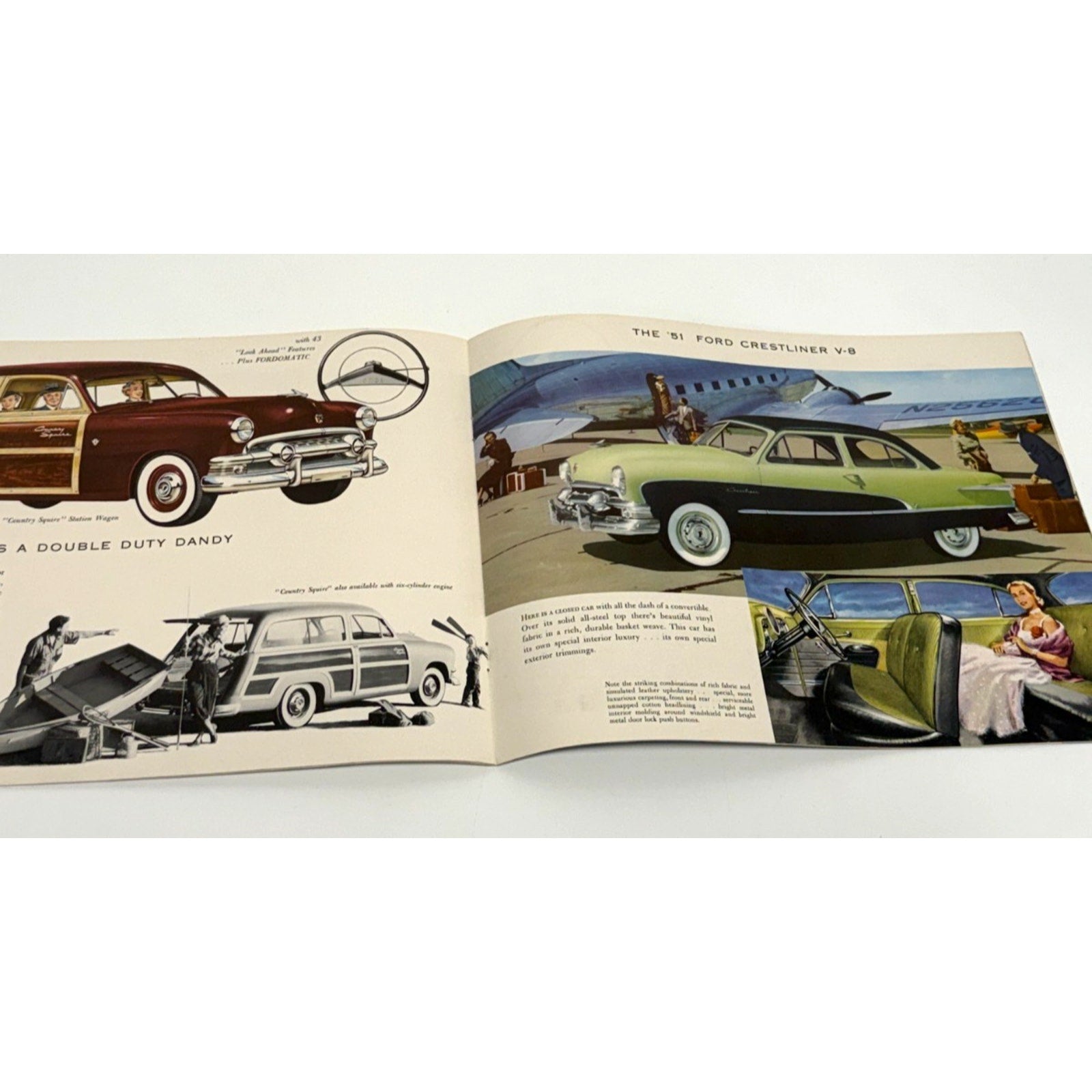 Vtg 1951 Ford Steps Ahead with 43 Features Sales Brochure Fordomatic Drive