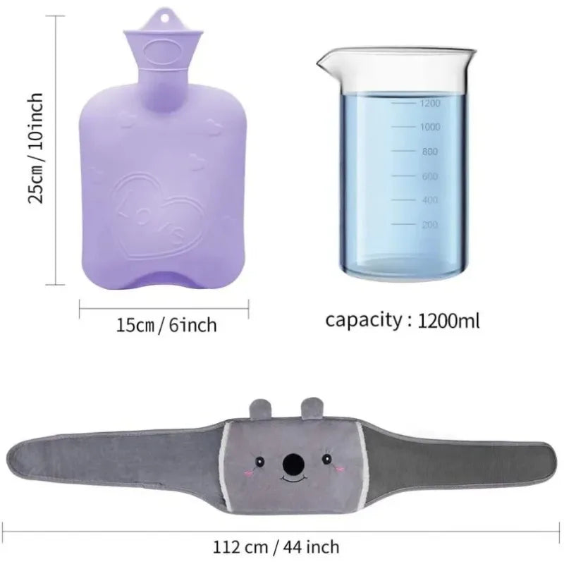 Portable Water-Filled Hot Water Bag Belt - Women's Winter Hand and Waist Warmer for Travel, Home, and Office Comfort
