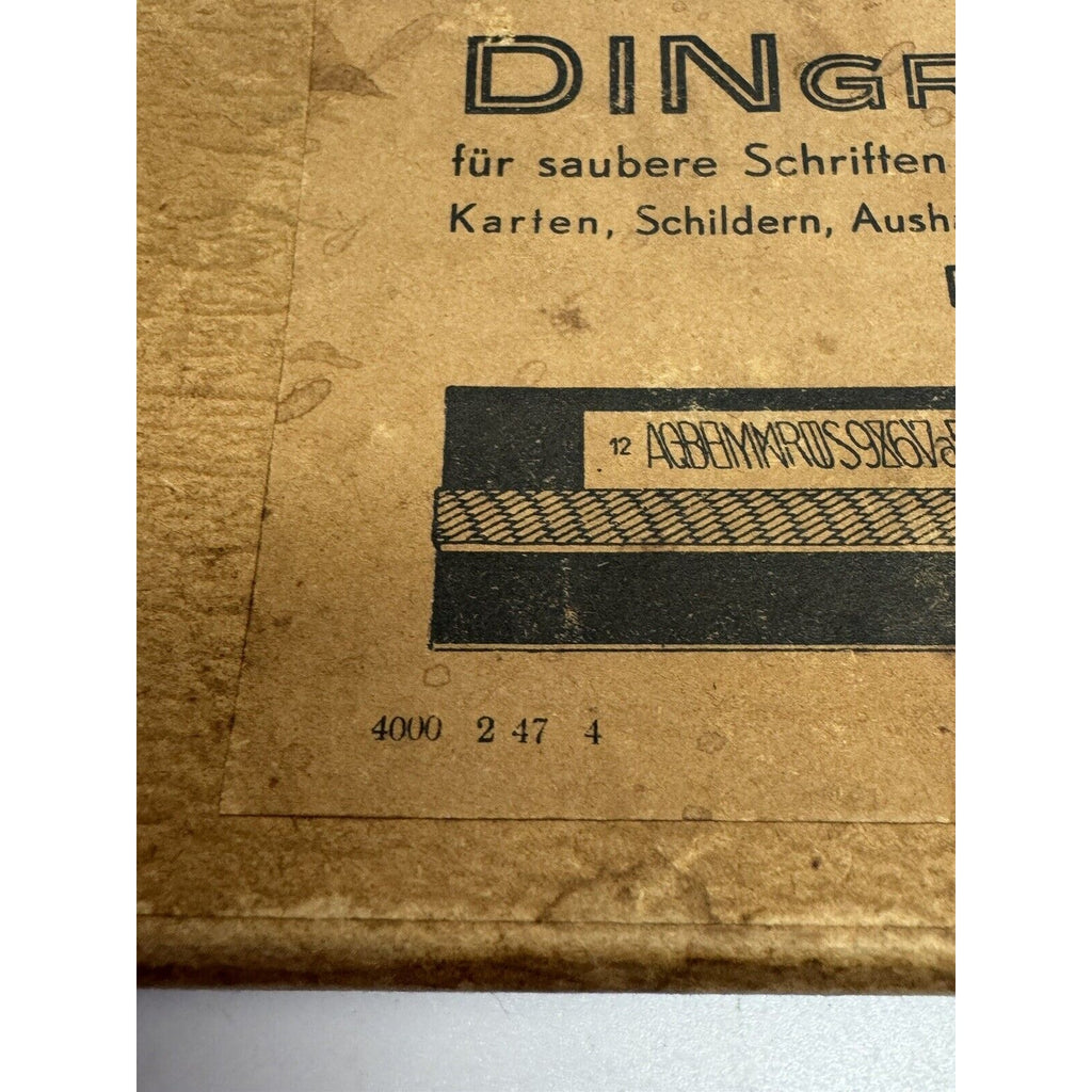 RARE NOS Vintage Writing instrument DINGRAPH SCHRIFTEN Inscriptions Alphabet