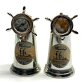 Vintage Mississippi salt, pepper shakers with compass