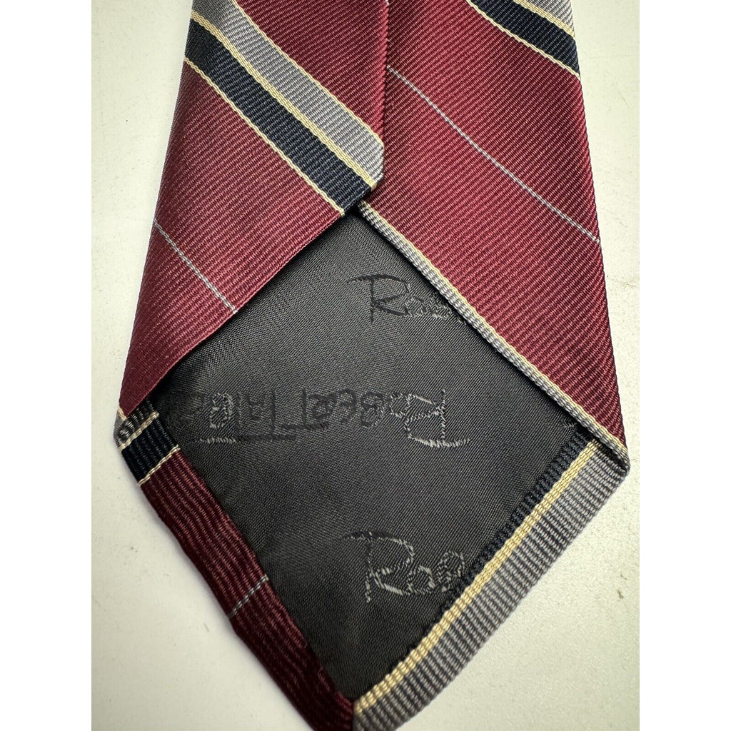 VINTAGE Robert Talbott Men's Red Striped 100% Silk Necktie