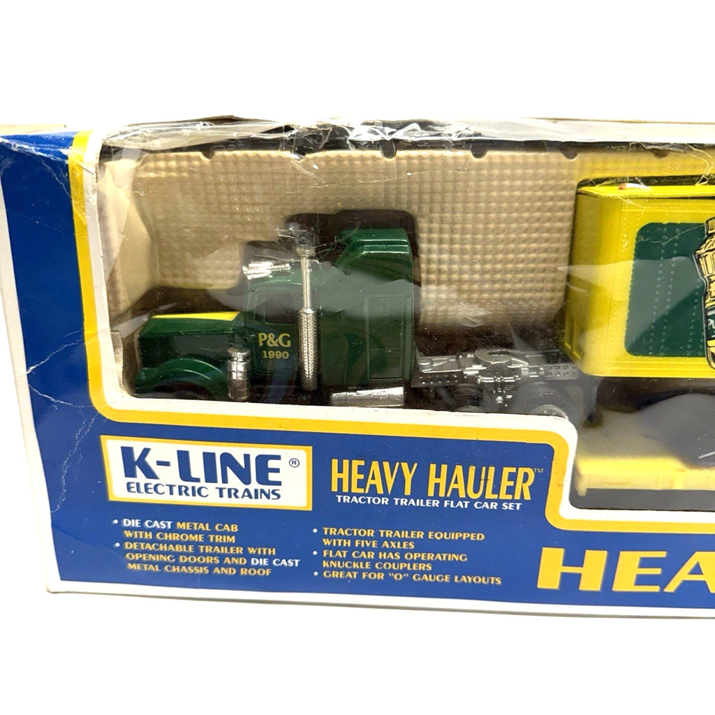 VINTAGE NOS K-LINE O Gauge Heavy Hauler Puritan Tractor Trailor On Flatcar 22050