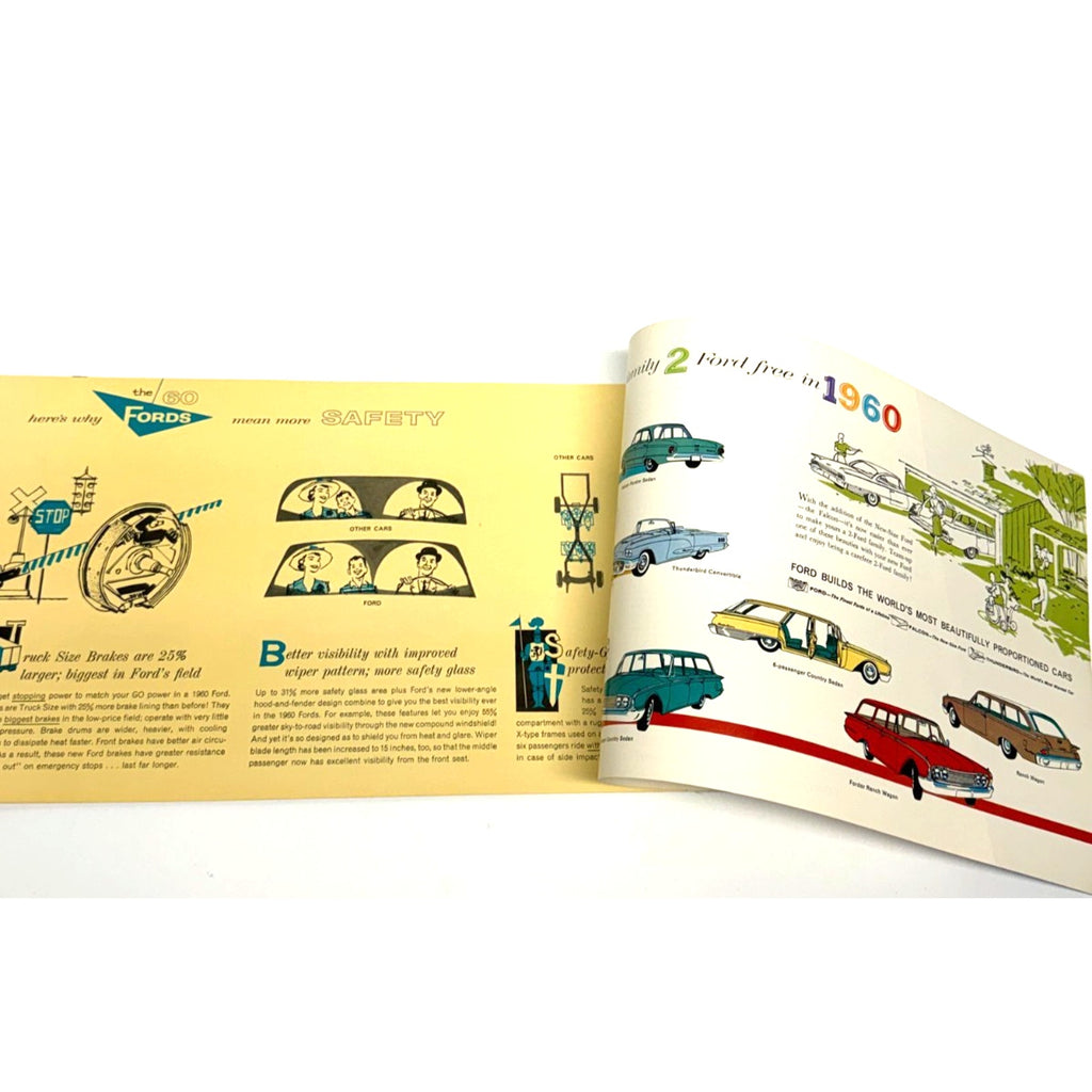 Vintage 1960 Ford Car Sales Brochure Galaxie Fairlane Starliner Sunliner