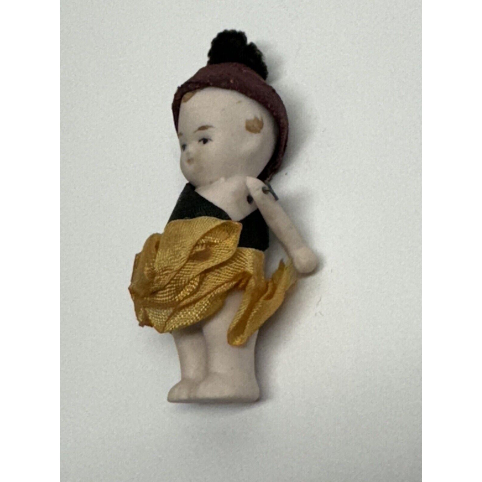 VINTAGE German Bisque Doll Boy Jointed Arms 3"