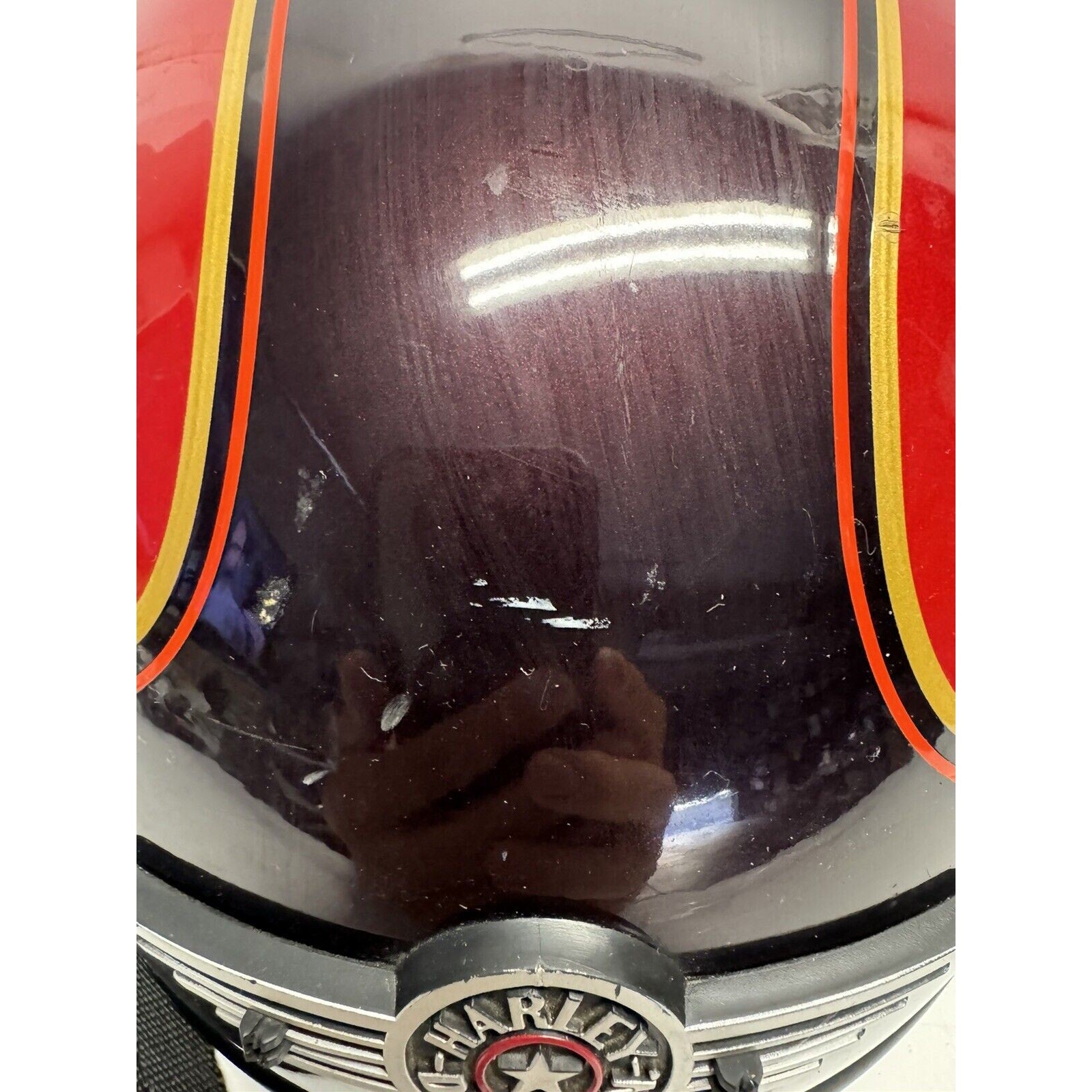 VINTAGE RARE RED/BROWN Harley Davidson Bell Motorcycle Helmet