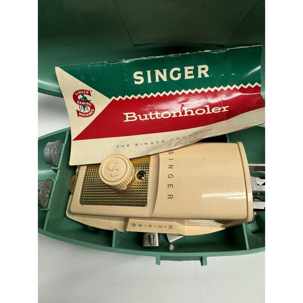 VINTAGE LOT OF 2 Singer Buttonholer Button Holer W642N Vintage Attachment Case