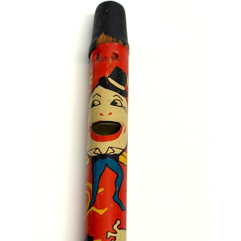 VINTAGE Kirchhof HUMPTY DUMPTY Tin Litho Slide Whistle Toy Made in USA