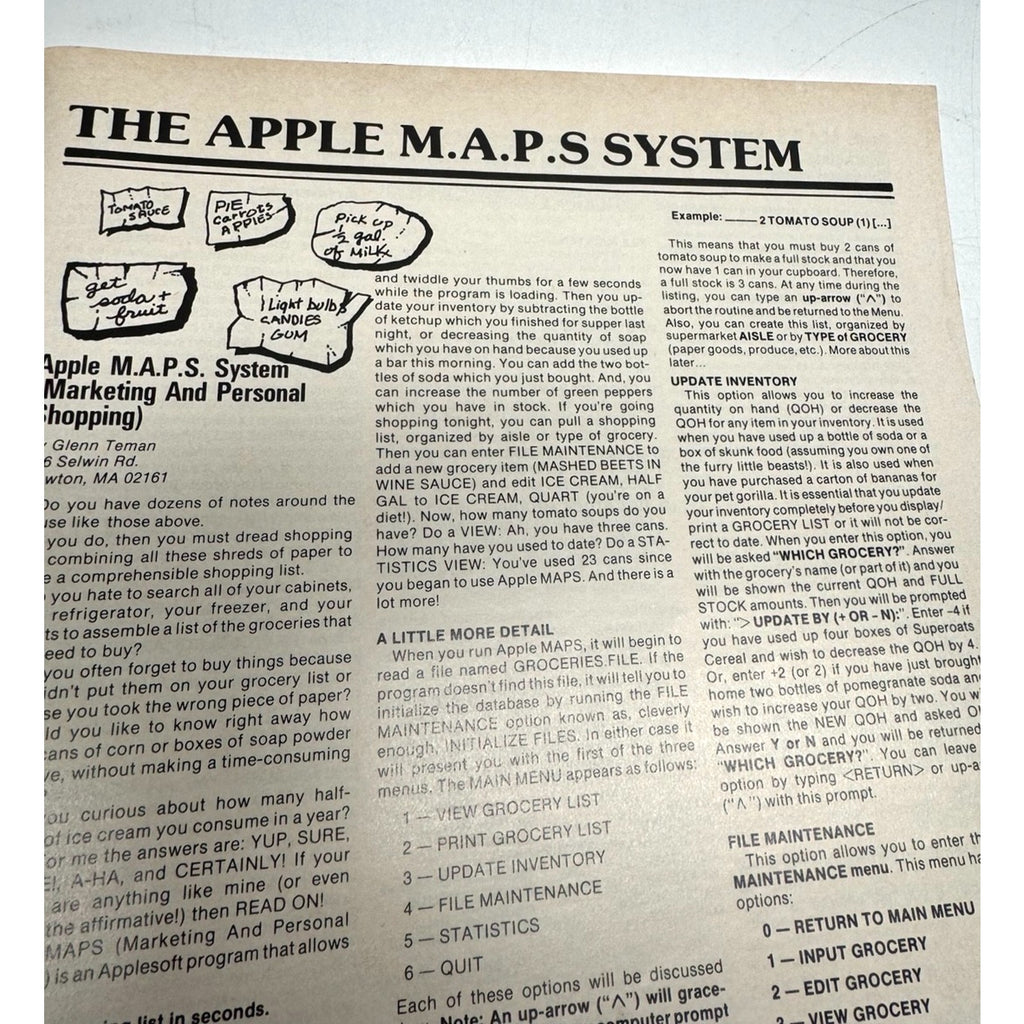 VINTAGE NIBBLE Apple M.A.P.S. System Vol. 02/ No. 06