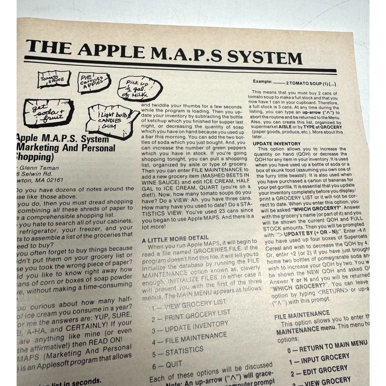 VINTAGE NIBBLE Apple M.A.P.S. System Vol. 02/ No. 06