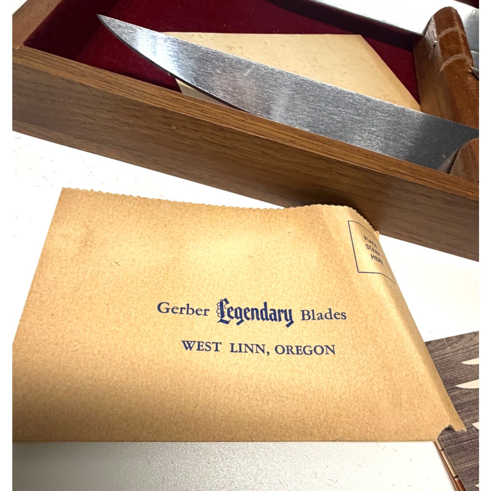 Vintage Gerber Legendary Blades 4 Pc Carving Set w/Walnut Case