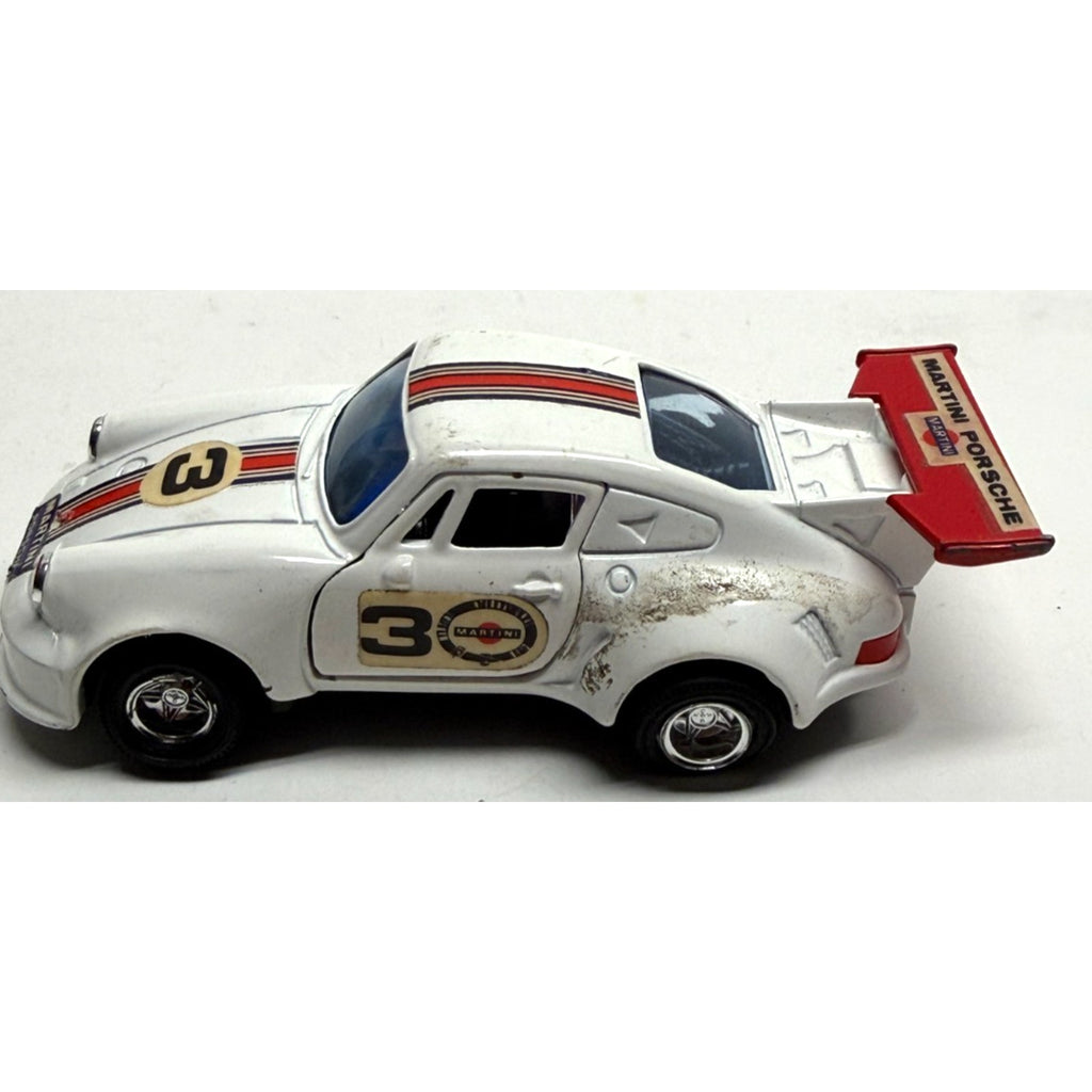 VTG Shinsei Mini Power Porsche Turbo Martini Racing Car White 1:37 Die Cast