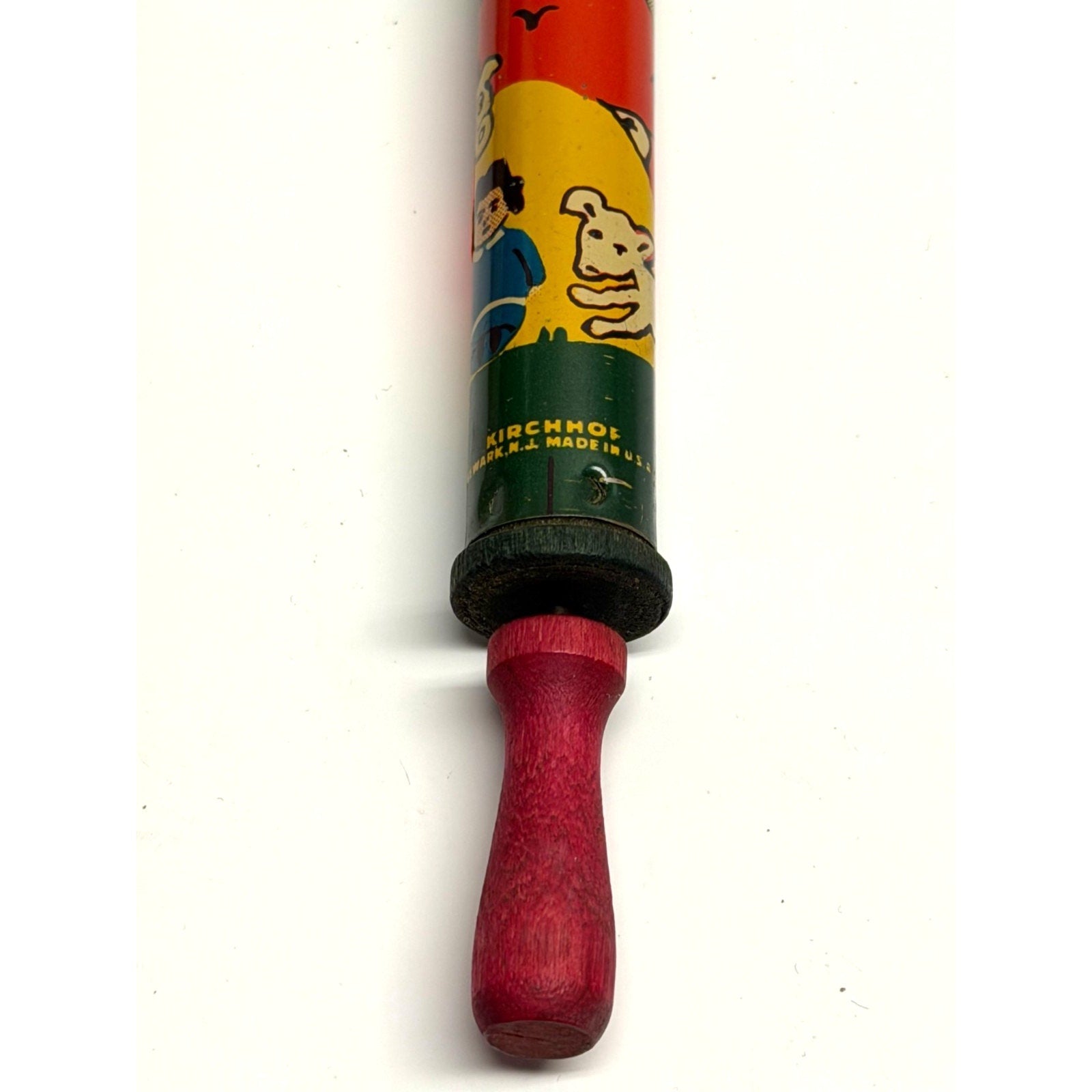 VINTAGE Kirchhof HUMPTY DUMPTY Tin Litho Slide Whistle Toy Made in USA