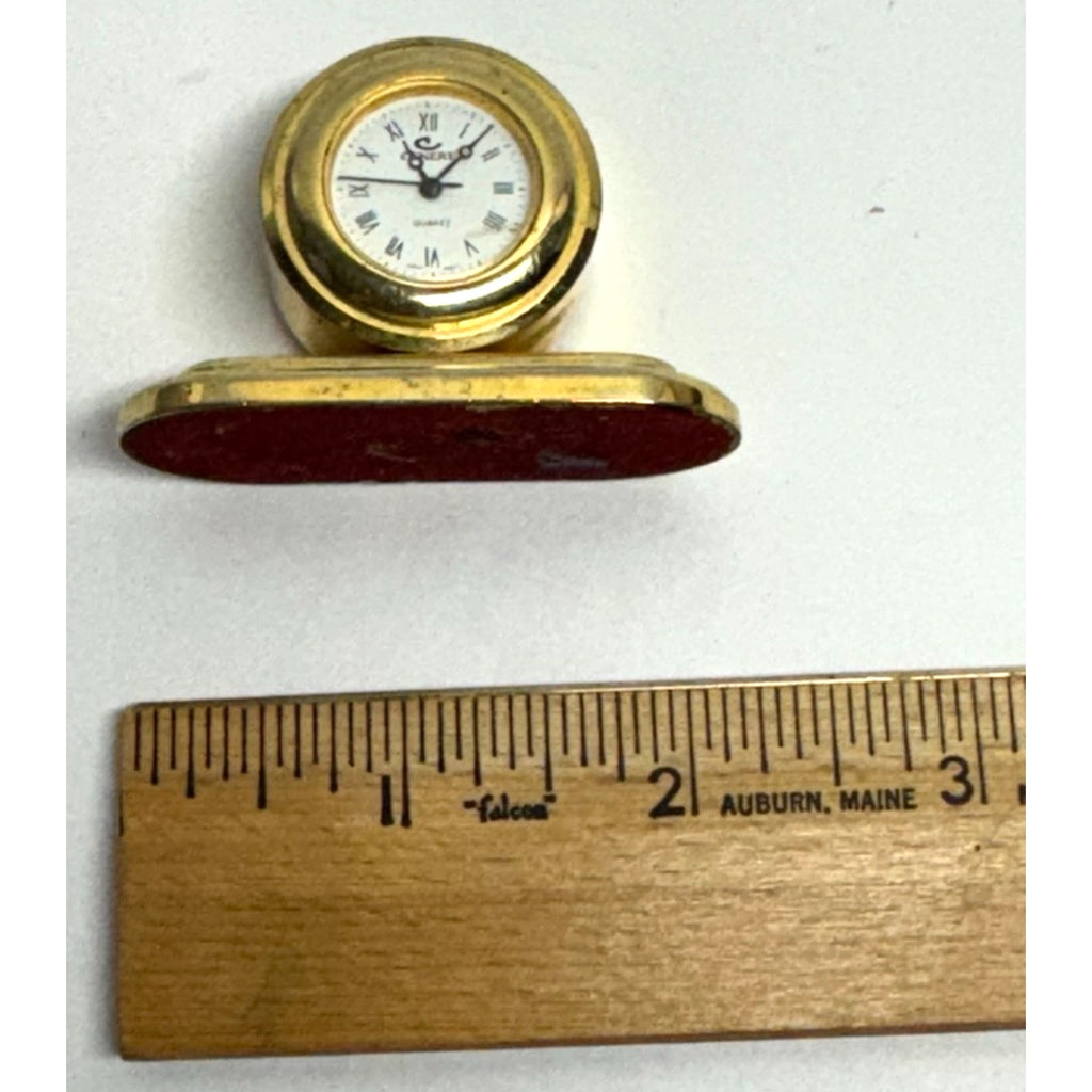 Vintage Cenere Miniature Brass Clock