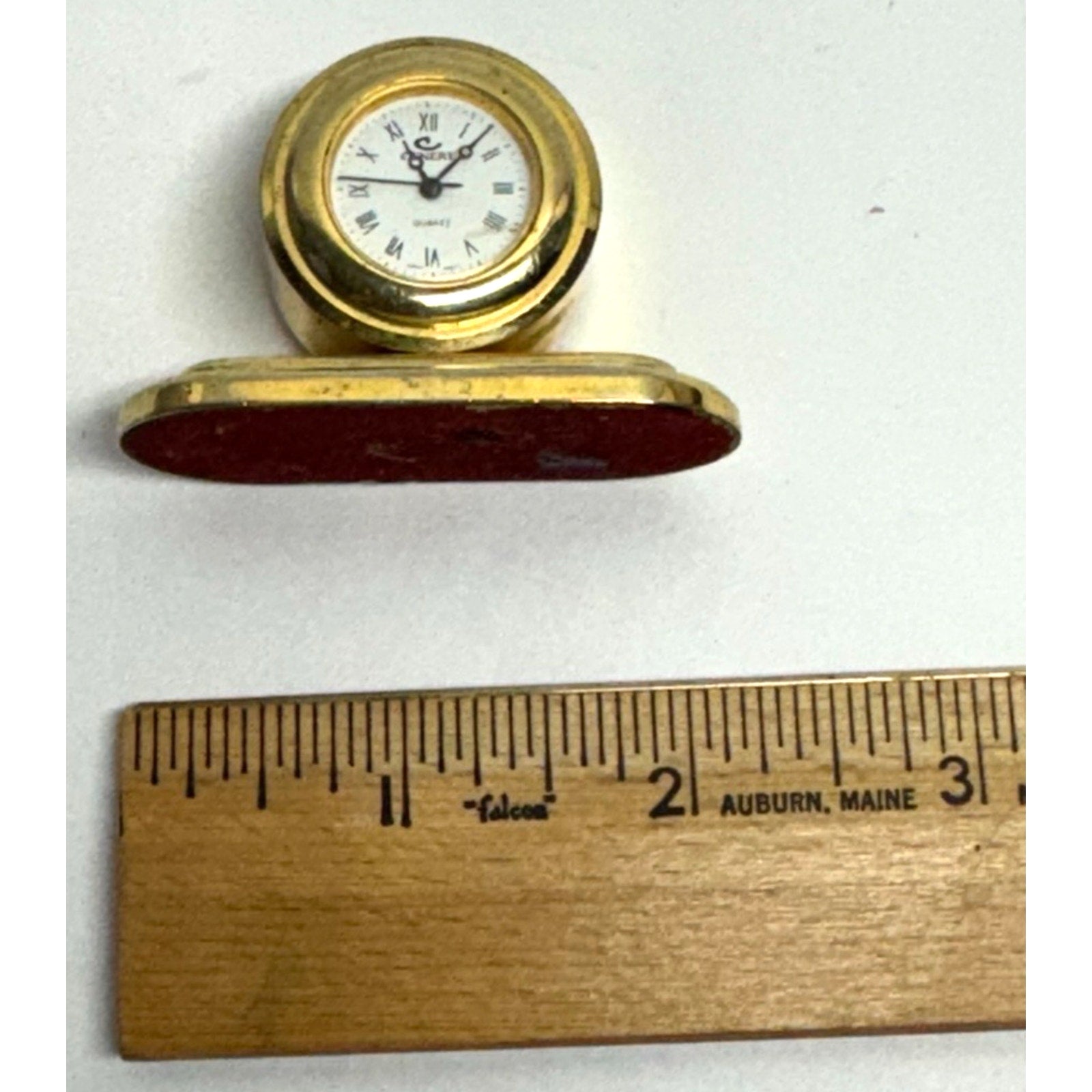 Vintage Cenere Miniature Brass Clock
